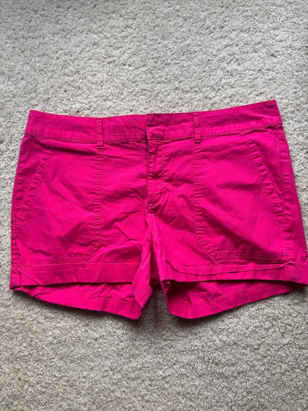 a.n.a Women's Hot Pink Casual Cotton Bermuda Shorts
